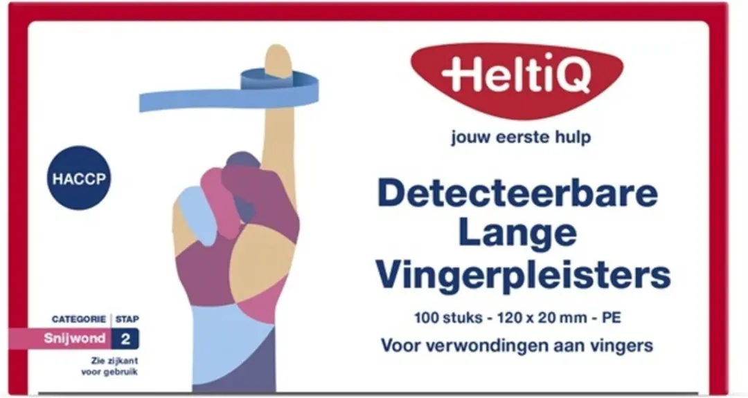 Heltiq Detecteerbare vingerpleister 120x20mm - 100 Stuks - afbeelding 2 van 3