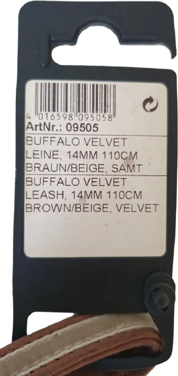 Flamingo Karlie Buffalo Velvet Hondenriem 14mm - 110cm - Bruin/Beige