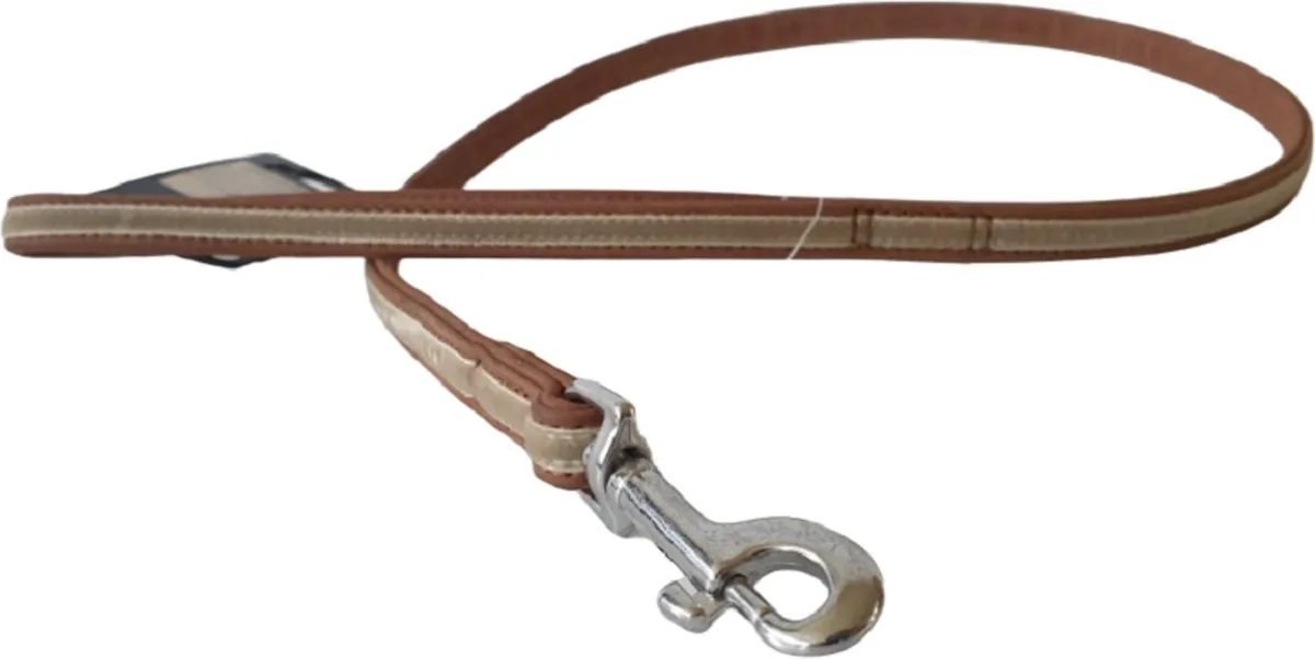 Flamingo Karlie Buffalo Velvet Hondenriem 14mm - 110cm - Bruin/Beige