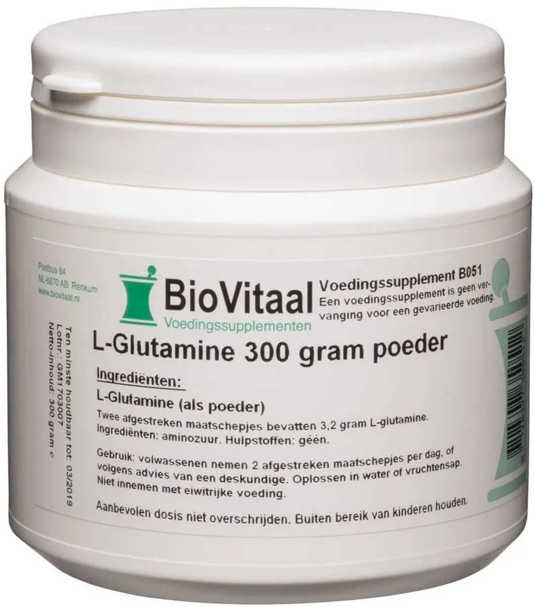 Biovitaal L-Glutamine 300g - afbeelding 2 van 2