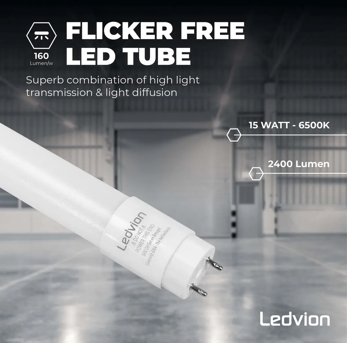 Ledvion LED Tube 150cm 15W Koel Wit Mat - 4000K