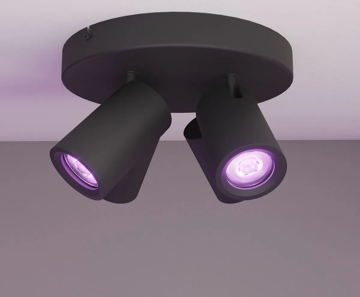 LEDVION SMART LED Plafondspot 4x4.9W RGB+CCT - Zwart