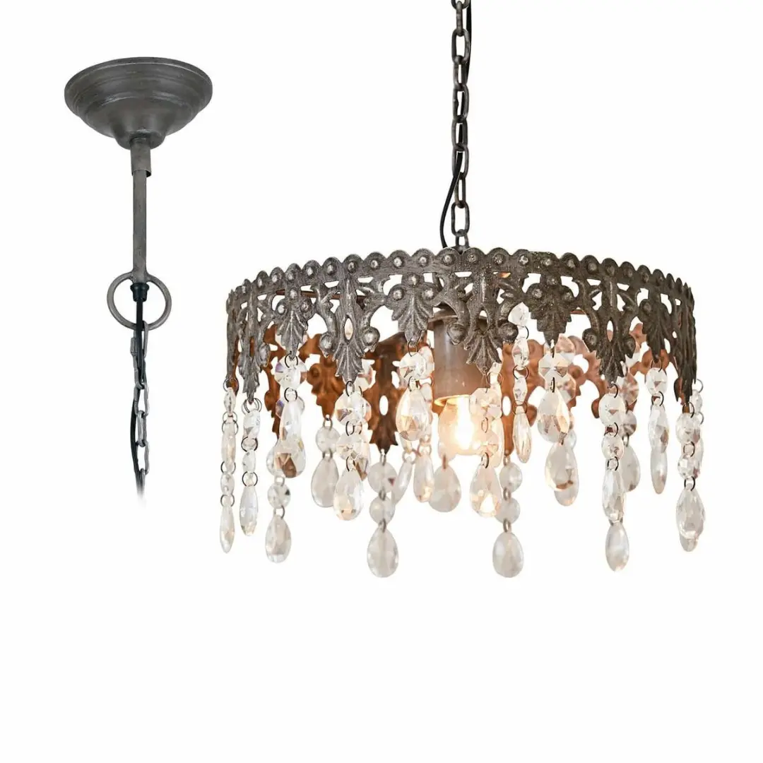 Loberon Escoire hanglamp antiekgrijs/helder 38cm