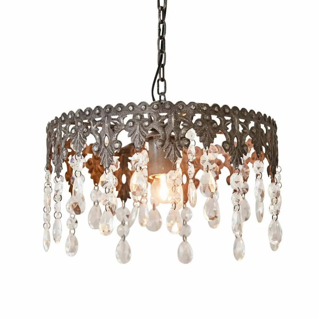 Loberon Escoire hanglamp antiekgrijs/helder 38cm - afbeelding 2 van 6