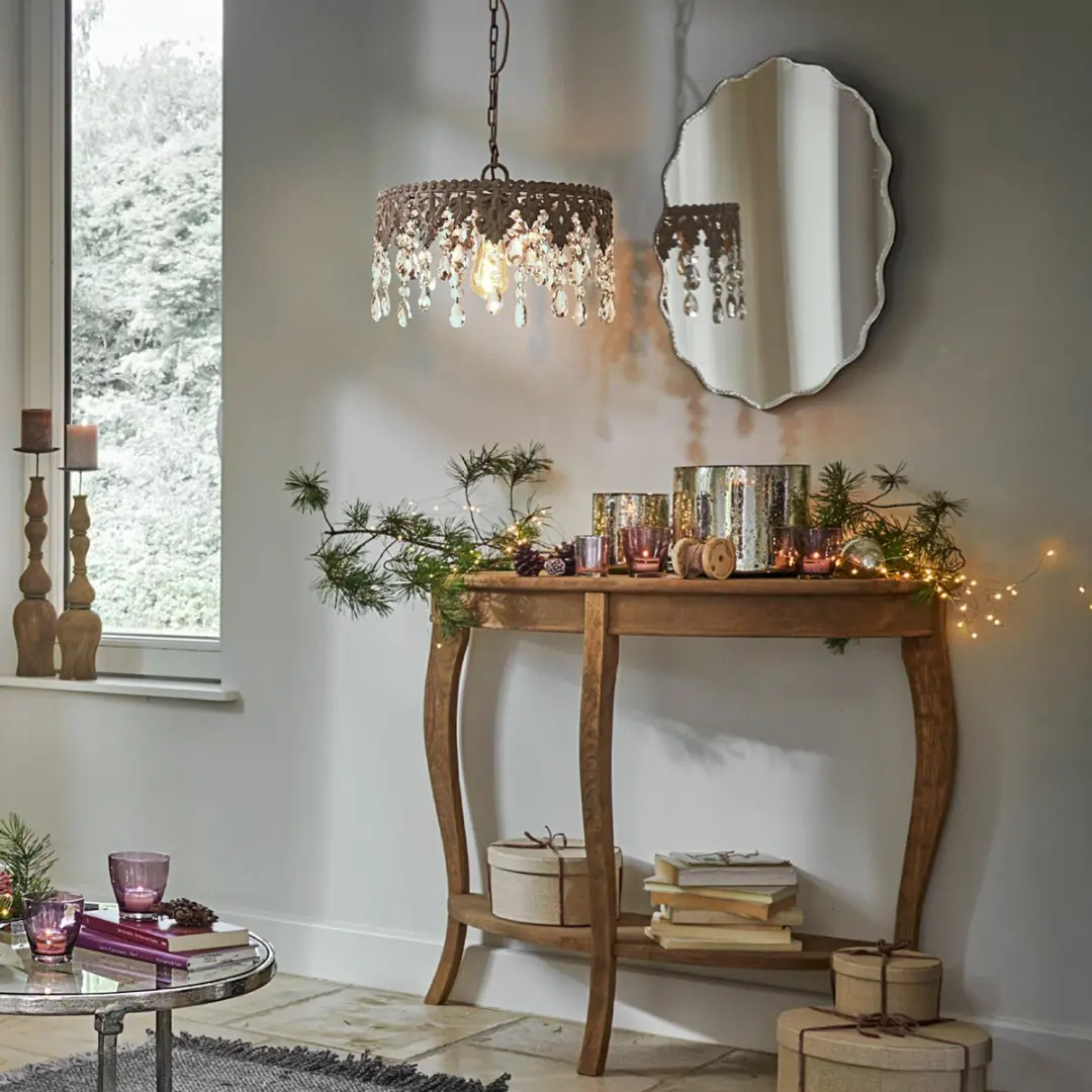 Loberon Escoire hanglamp antiekgrijs/helder 38cm - afbeelding 6 van 6