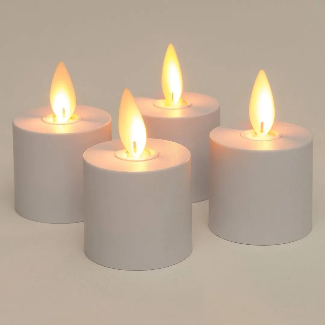 Anna's Collection LED theelicht uitbreidingsset 4 stuks - Wit - afbeelding 3 van 4