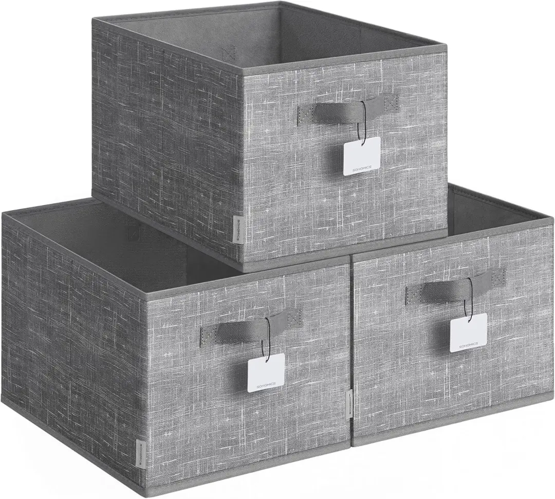 SONGMICS Opbergdozen Set van 3, 40x30x24 cm, Reed Grey