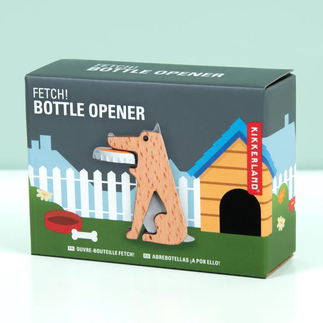 Kikkerland Fetch Flesopener - Bruin - afbeelding 5 van 6