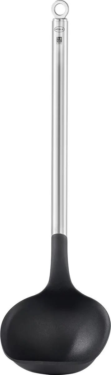 Rösle Basic Line Pollepel 30cm RVS Zilver/Zwart