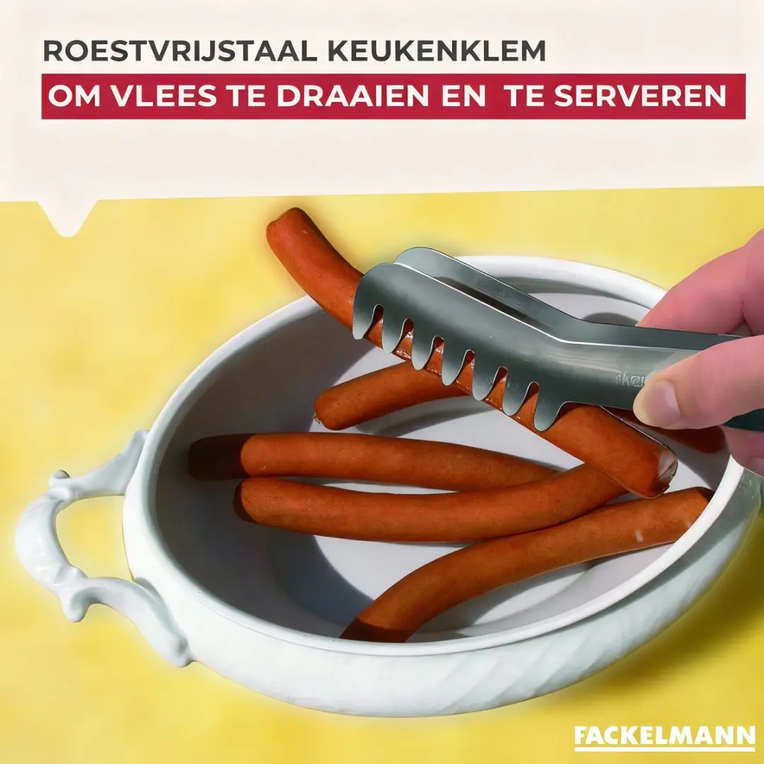 Fackelmann Serveertang 19cm roestvrijstaal - afbeelding 5 van 6