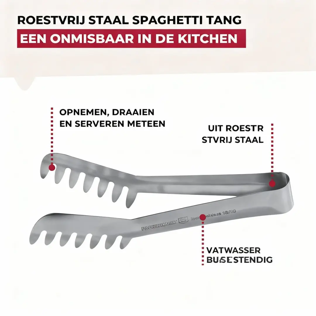Fackelmann Serveertang 19cm roestvrijstaal - afbeelding 4 van 6