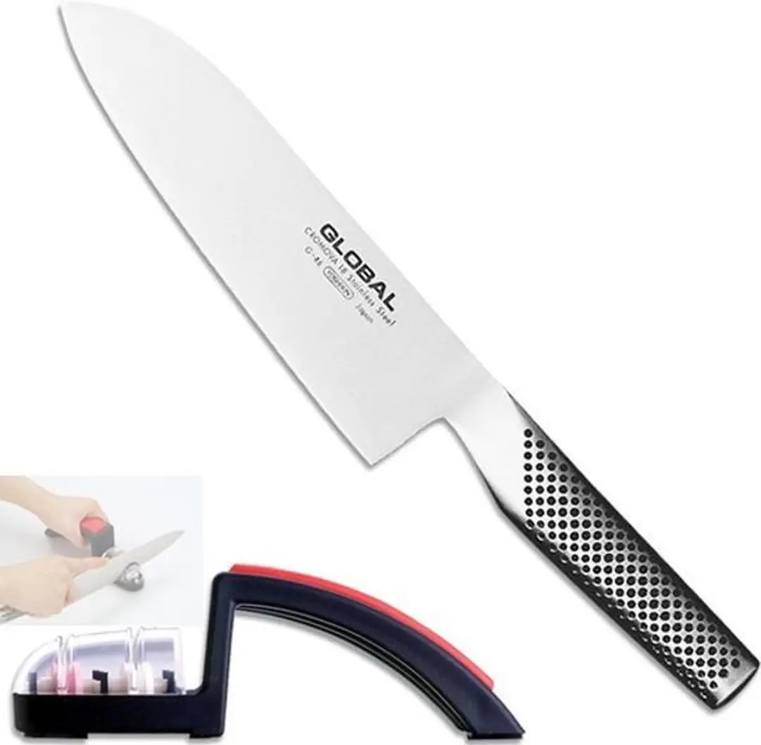 Global G-46220BR santokumes 18cm en Slijper Set 2-delig