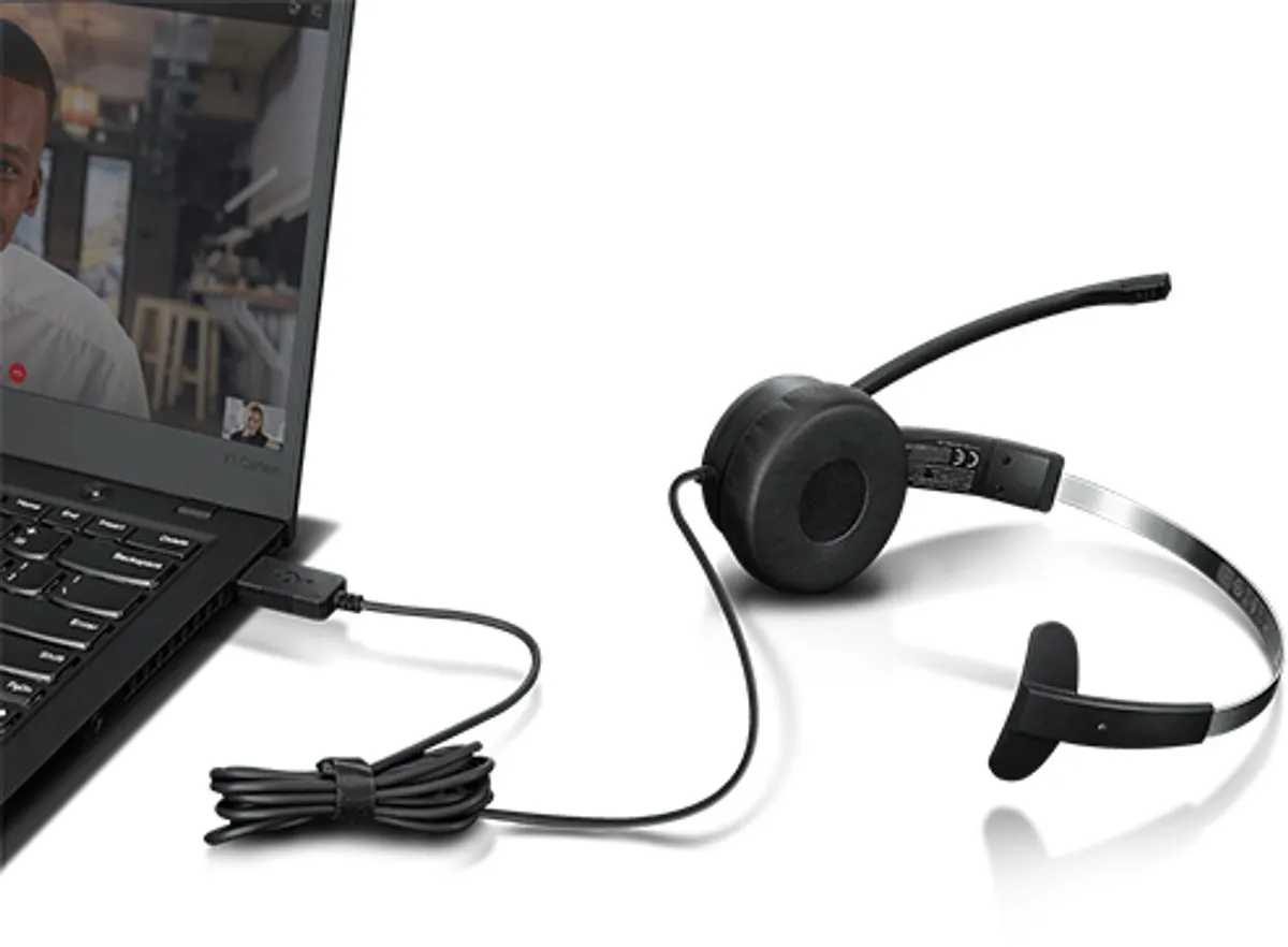Lenovo 4XD1B61617 Hoofdtelefoon met microfoon - Zwart