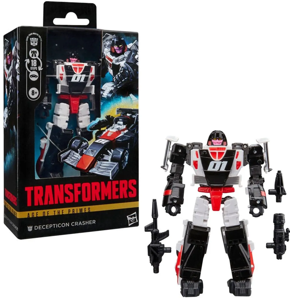 Hasbro Transformers Age of the Primes Deluxe Class Action Figure Decepticon Crasher 14 cm Action Figuur