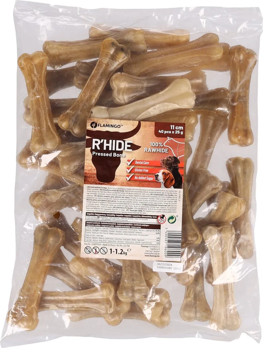 Flamingo R'hide Snack Honden Been 134487 - 40 Stuks
