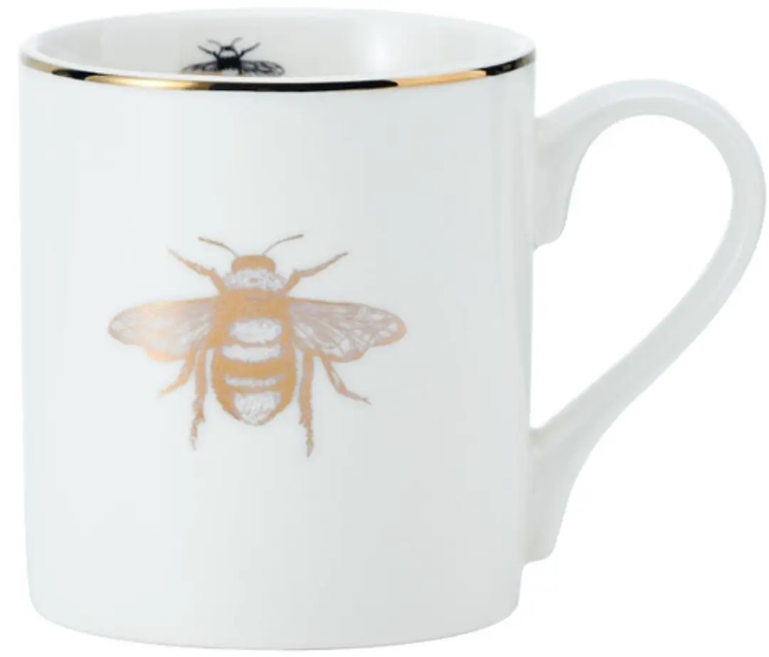 Mok, Beker, 0.28 L, Bijenkoningin, Wit, Porselein