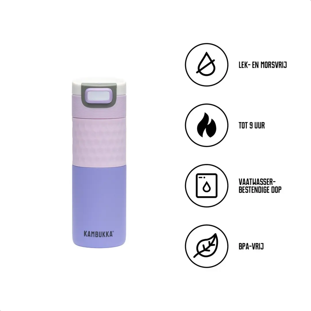Kambukka Etna Grip Thermosbeker 500ml - Pale Purple - afbeelding 3 van 6
