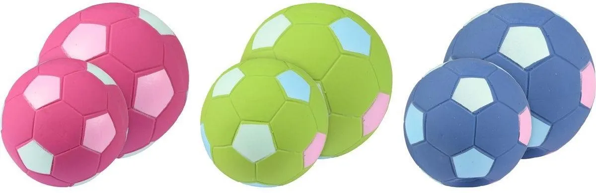 Flamingo Latex Voetbal Honden - Roze/Groen/Blauw - afbeelding 4 van 6