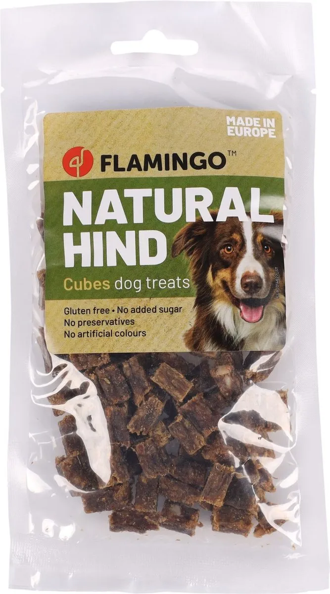 Flamingo Nature Snack Honden Hinde Blokjes 80g