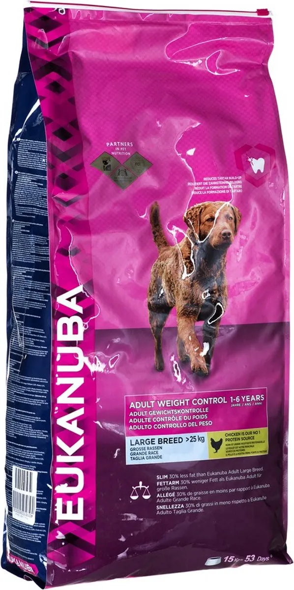 Eukanuba Dog Adult Large Breed Weight Control Kip 15kg - afbeelding 6 van 6