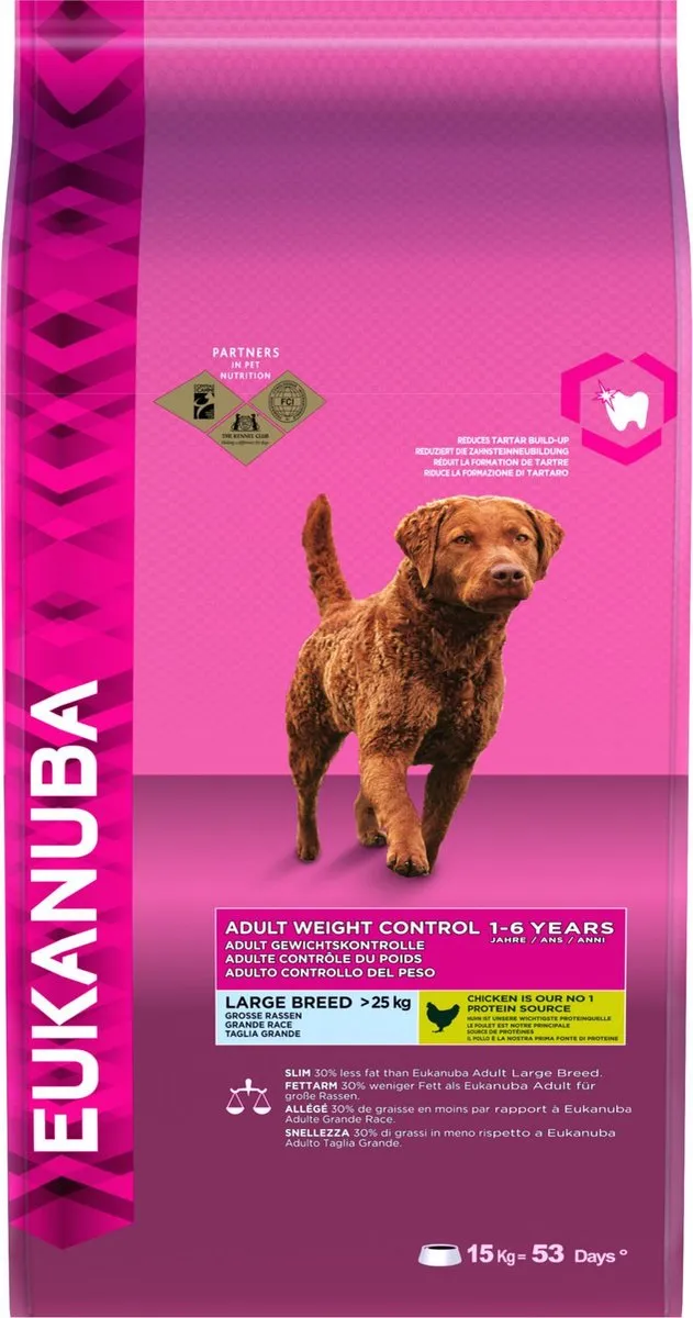Eukanuba Dog Adult Large Breed Weight Control Kip 15kg