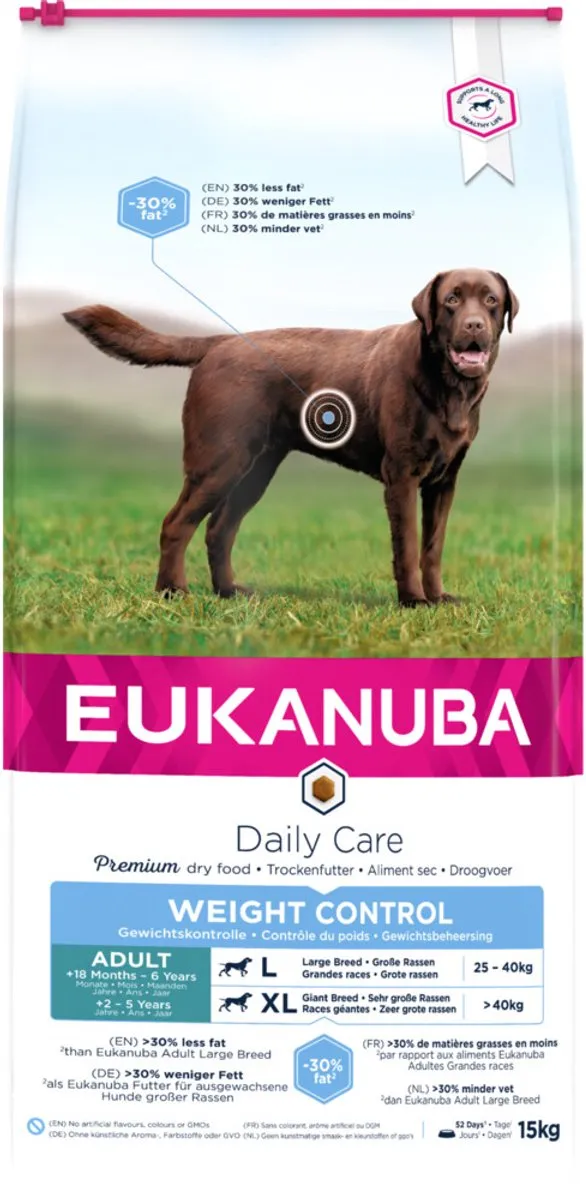 Eukanuba Dog Adult Large Breed Weight Control Kip 15kg