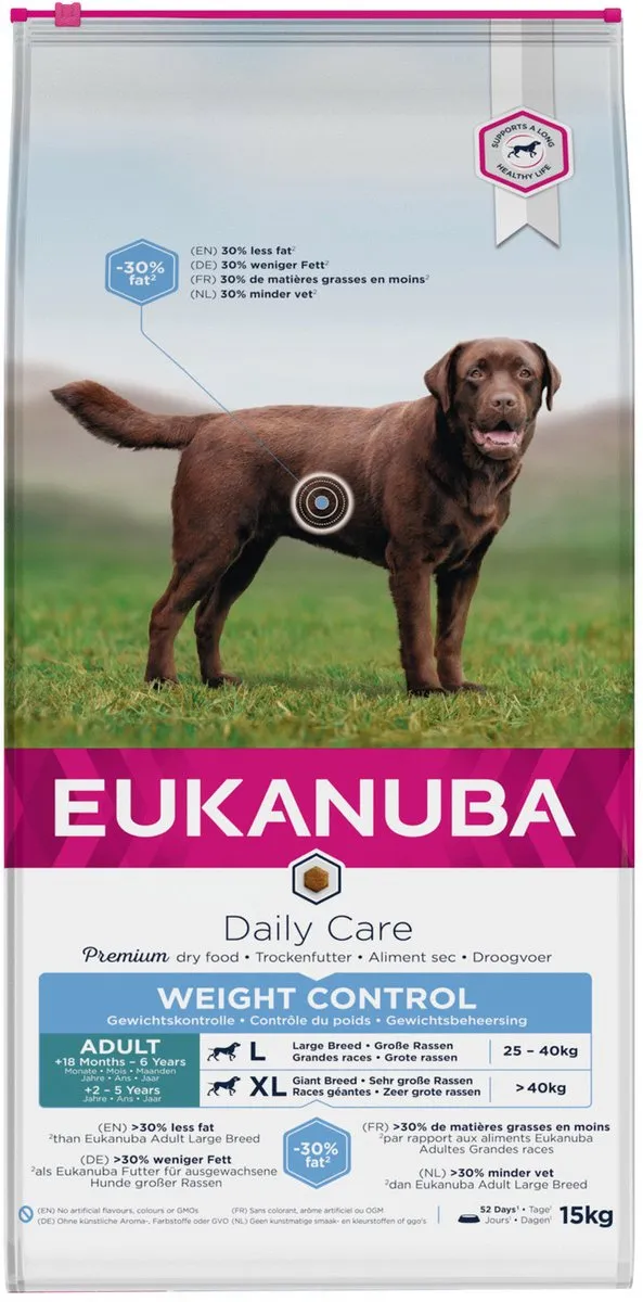Eukanuba Dog Adult Large Breed Weight Control Kip 15kg