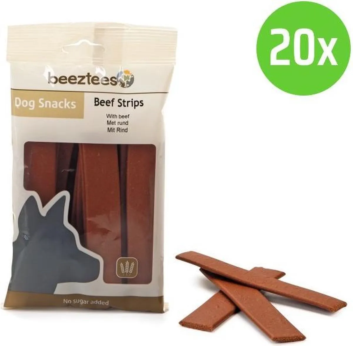 Beeztees Beef Strips Hondensnack - 20 Verpakkingen
