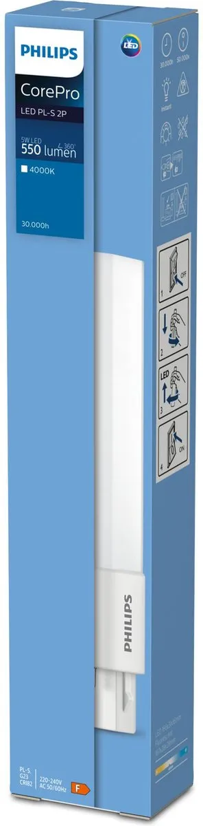 Philips LED CorePro PL-S 3.5W 360Lm Warm Wit - Mat Glas