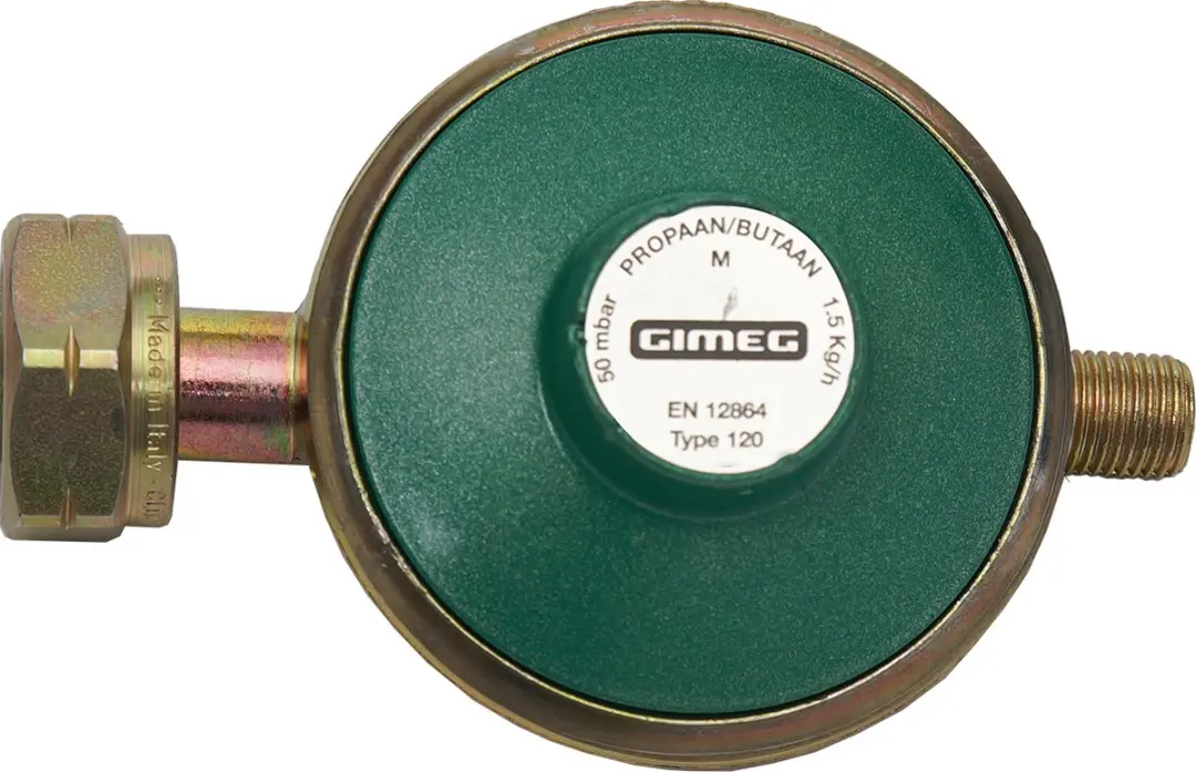 Gimeg Universele Gasdrukregelaar 1/4 Inch Links 50Mbar