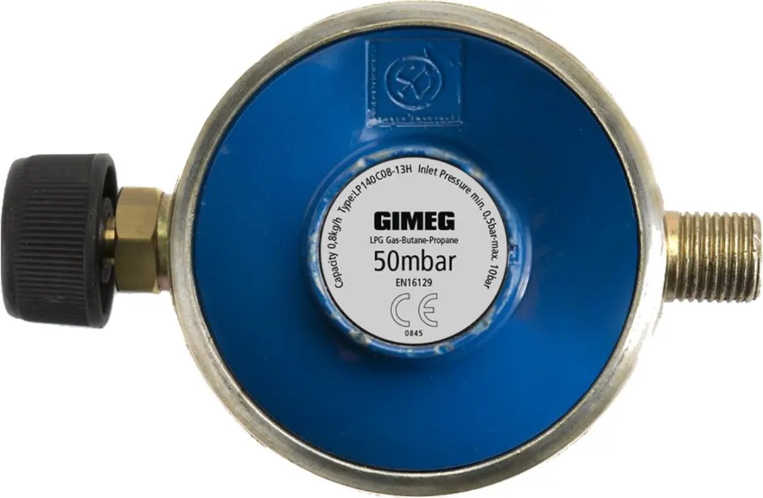 Gimeg Gasdrukregelaar Campingaz 50 mbar 1/4" links - Blauw - afbeelding 2 van 2