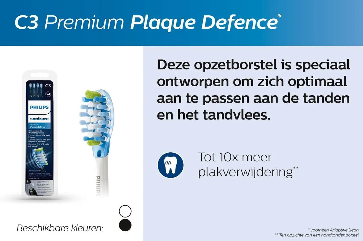 Philips Sonicare Adaptive Clean HX9042/17 Opzetborstels - 2 Stuks - Wit