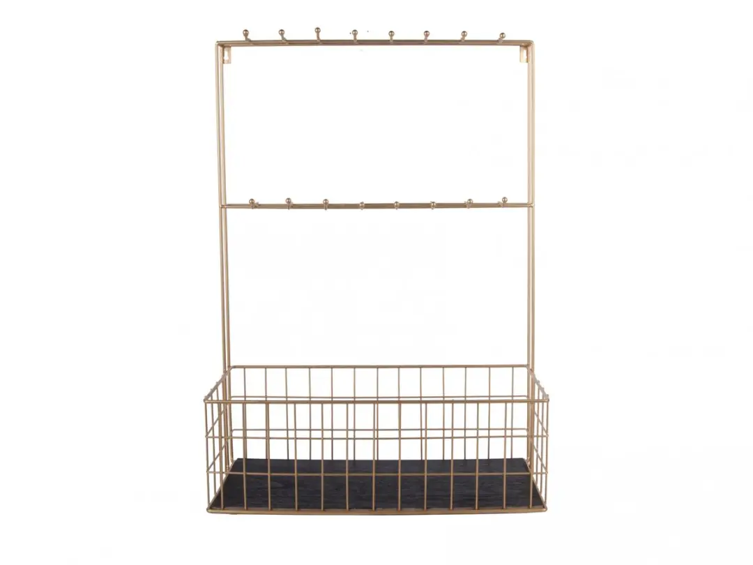 Kitchen rack XL w. hooks painted gold