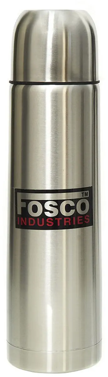 Fosco thermosfles 1 liter chroom