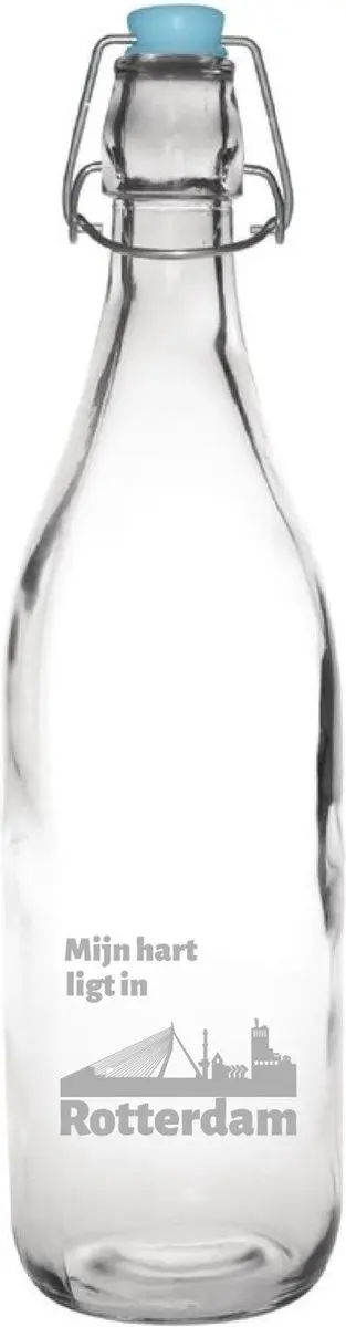 Gegraveerde glazen karaf 1 ltr Rotterdam
