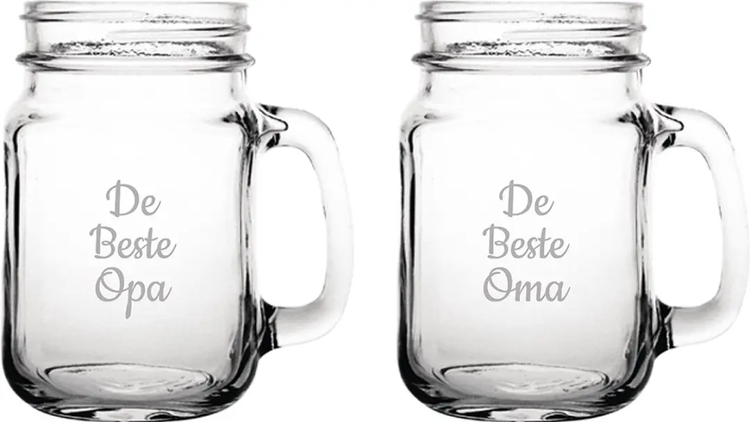 Gegraveerde Drinkglas 45cl De Beste Opa-De Beste Oma