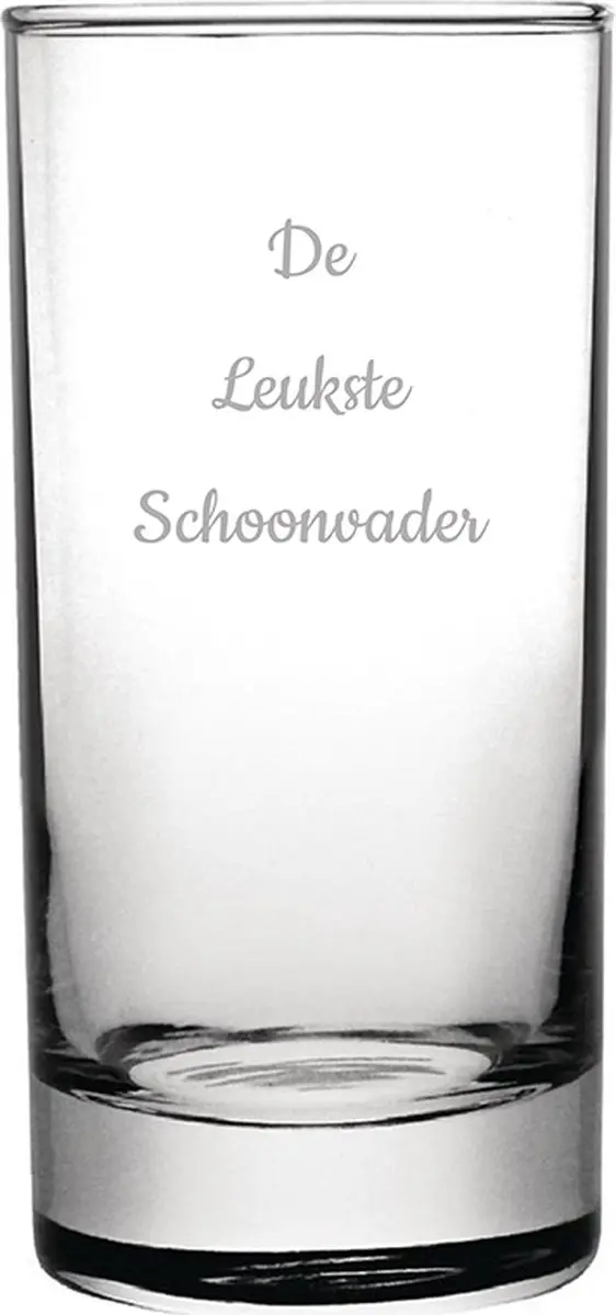 Gegraveerde longdrinkglas 28,5cl De Leukste Schoonvader
