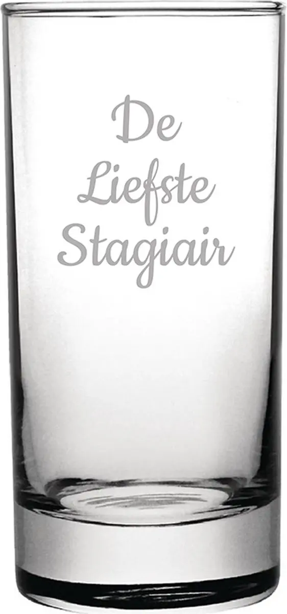Gegraveerde longdrinkglas 28,5cl De Liefste Stagiair