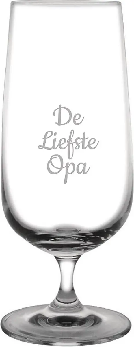 Gegraveerde bierglas op voet 41cl De Liefste Opa