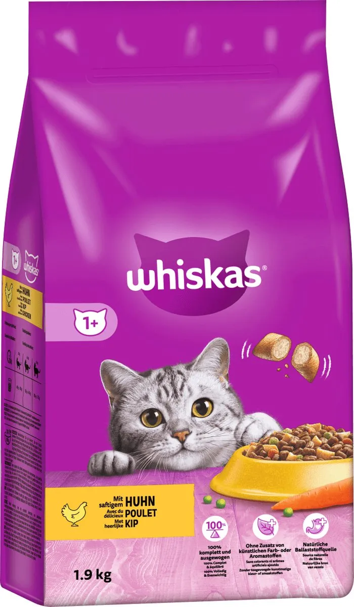 Whiskas Kattenvoer Adult 1+ Kip 1.9kg
