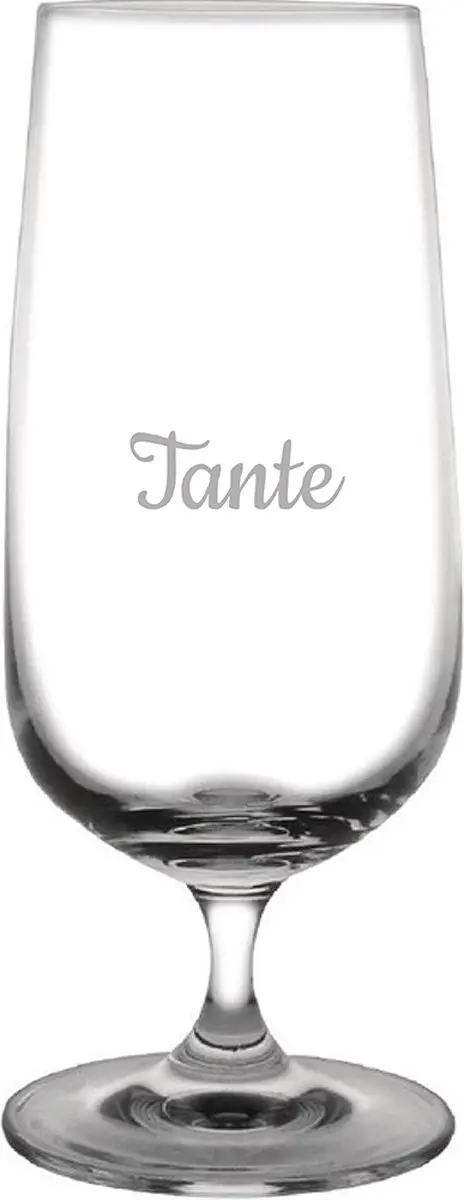 Bierglas op voet gegraveerd