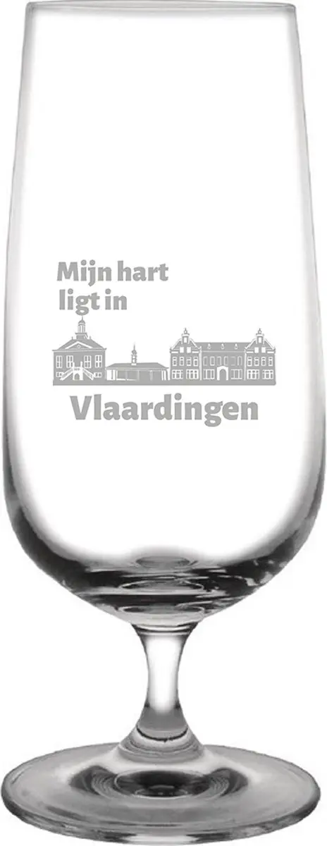 Gegraveerde bierglas op voet 41cl Vlaardingen