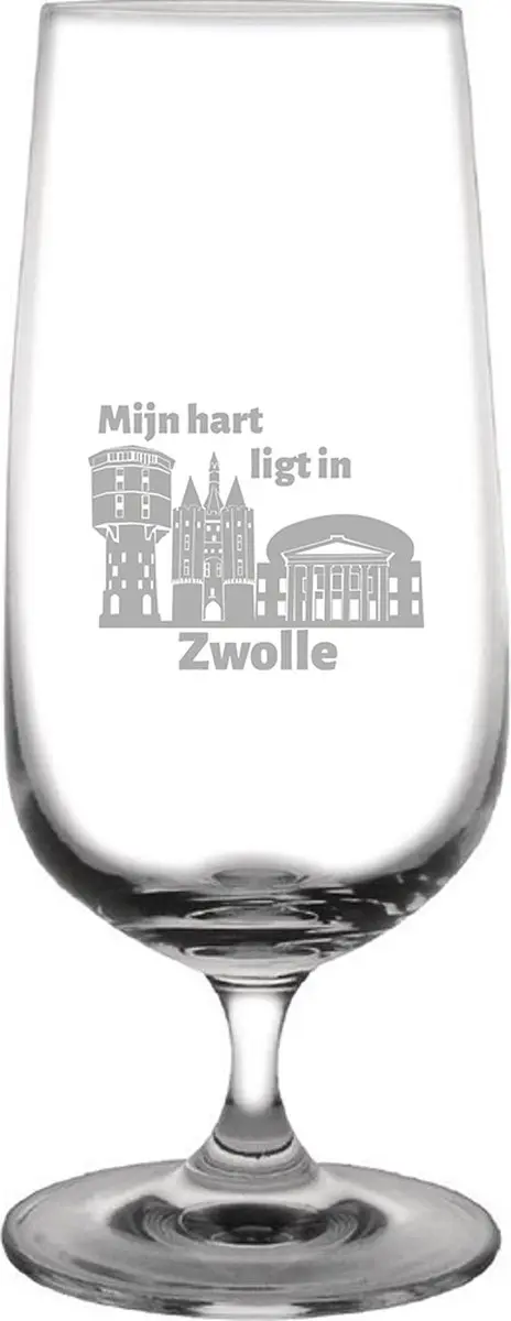 Gegraveerde bierglas op voet 41cl Zwolle