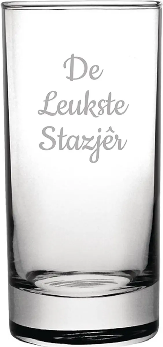 Gegraveerde longdrinkglas 28,5cl De Leukste Stazjêr