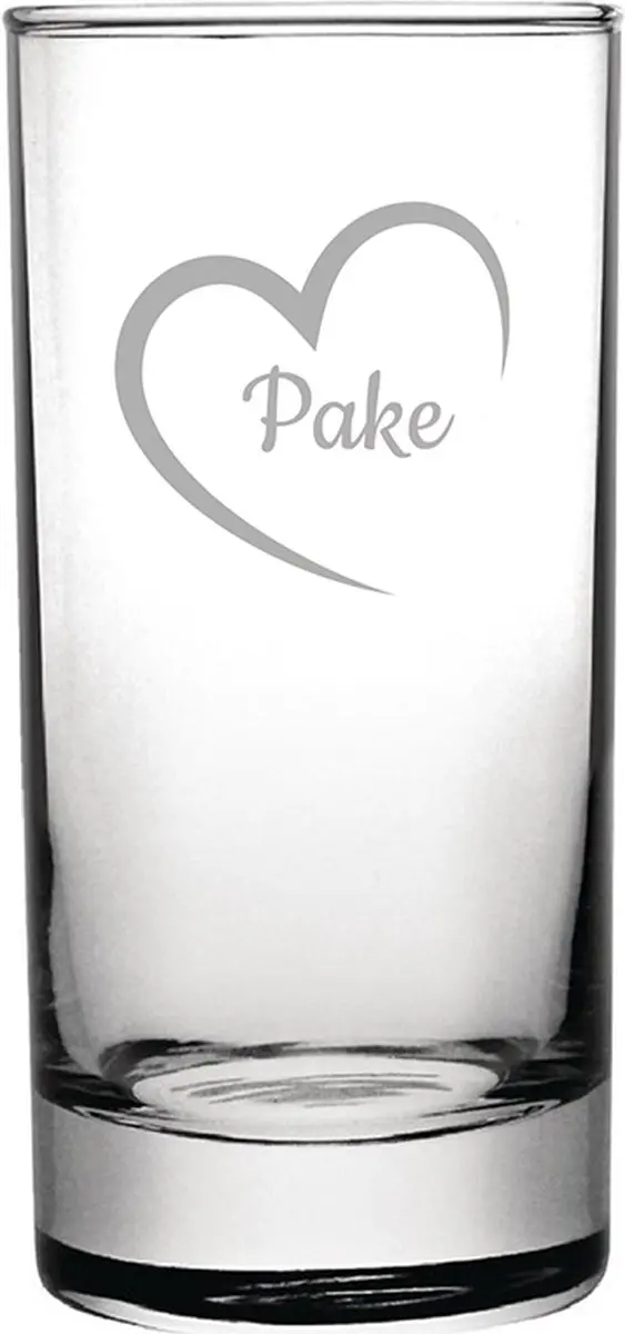 Gegraveerde longdrinkglas 28,5cl Pake mei hert