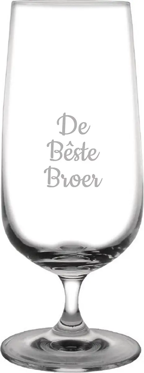 Gegraveerde bierglas op voet 41cl De Bêste Broer
