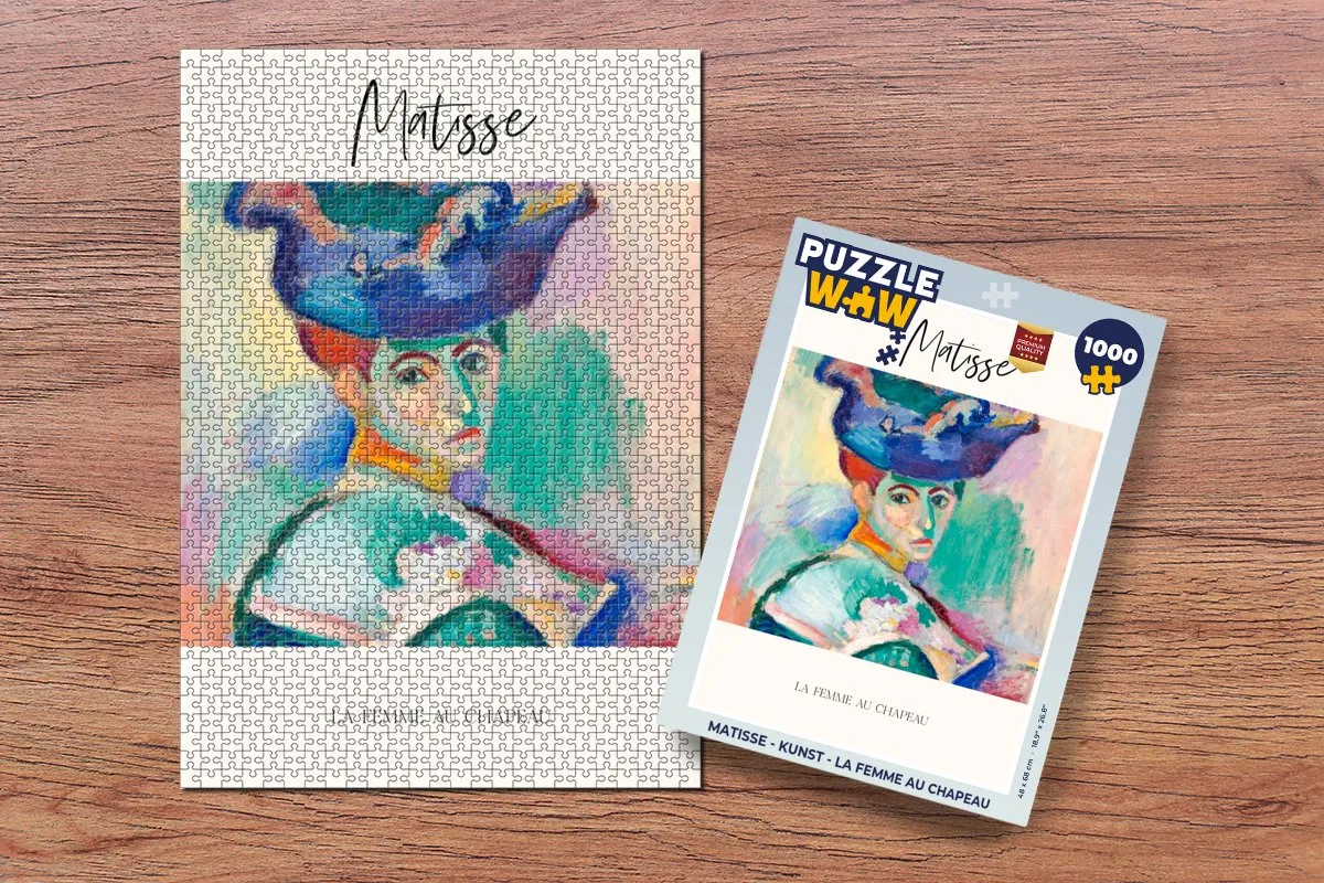 PuzzleWow Matisse La Femme Au Chapeau Legpuzzel 1000 Stuks - Multicolor