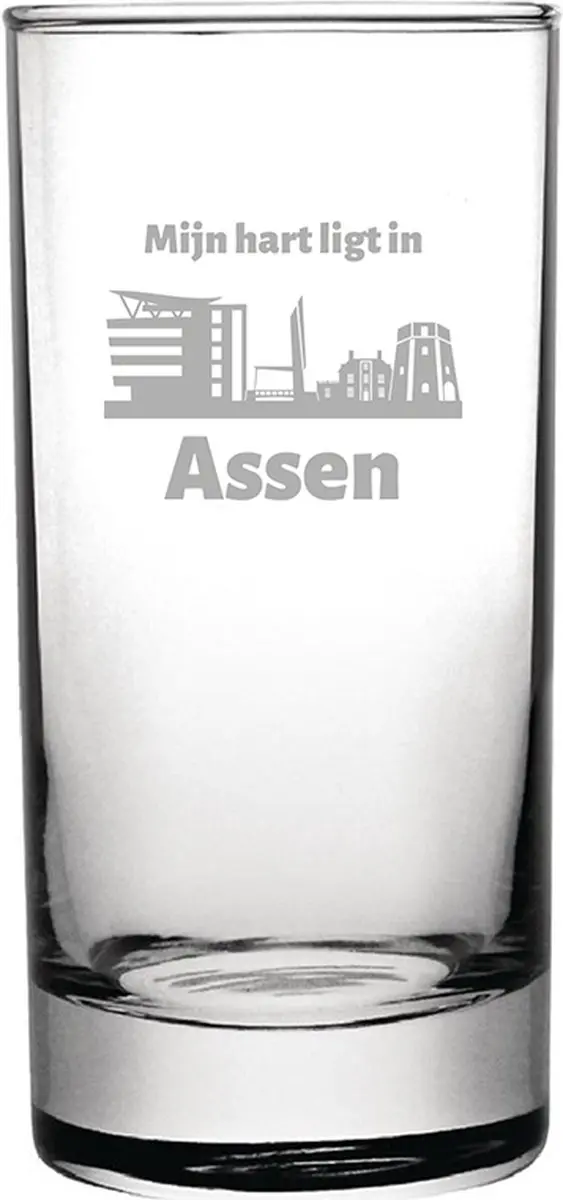 Gegraveerde longdrinkglas 28,5cl Assen