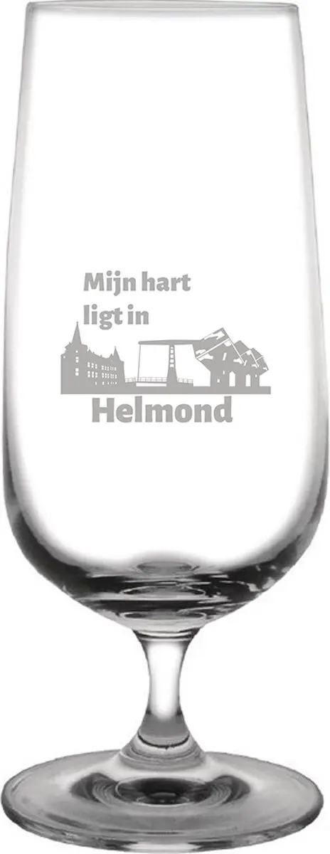 Gegraveerde bierglas op voet 41cl Helmond
