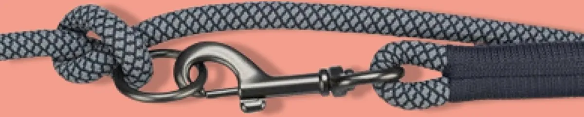 Trixie Soft Rope Hondenriem - Zwart/Grijs - afbeelding 3 van 6